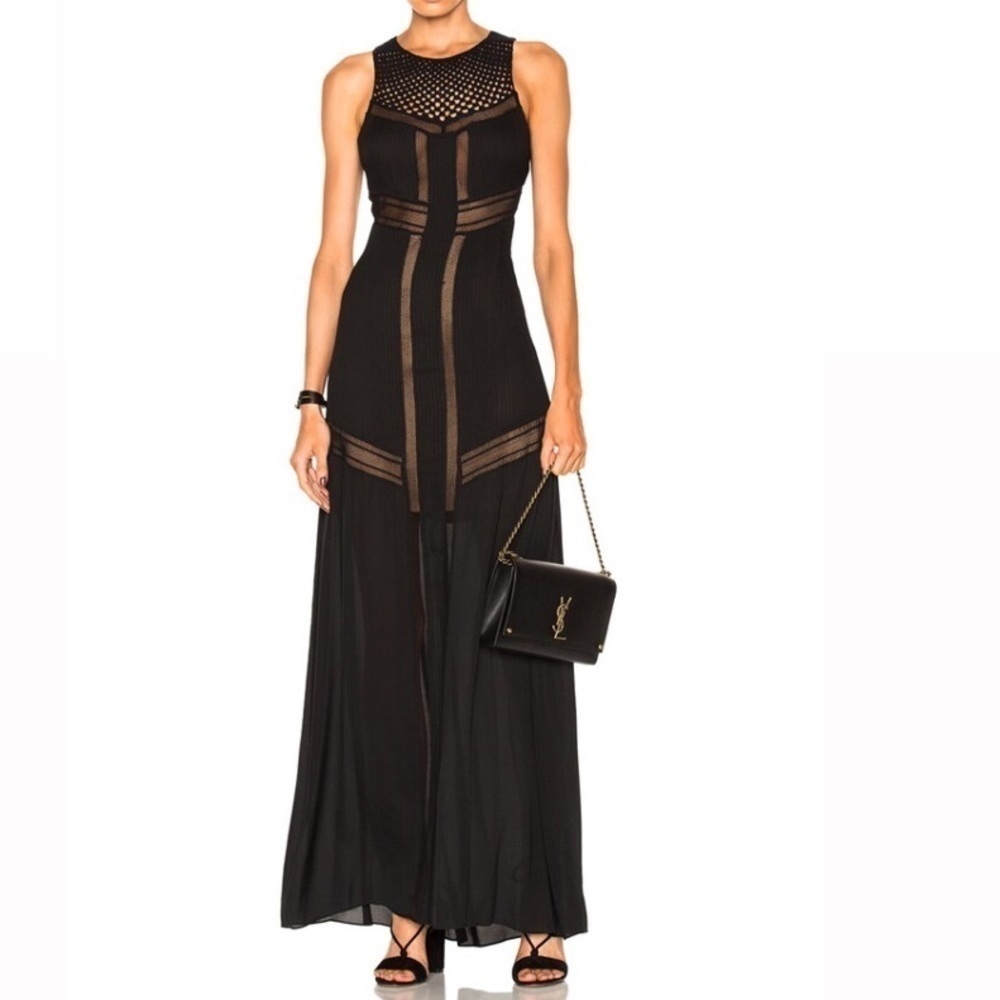 ALC Isbert Maxi Silk Dress in black size XS